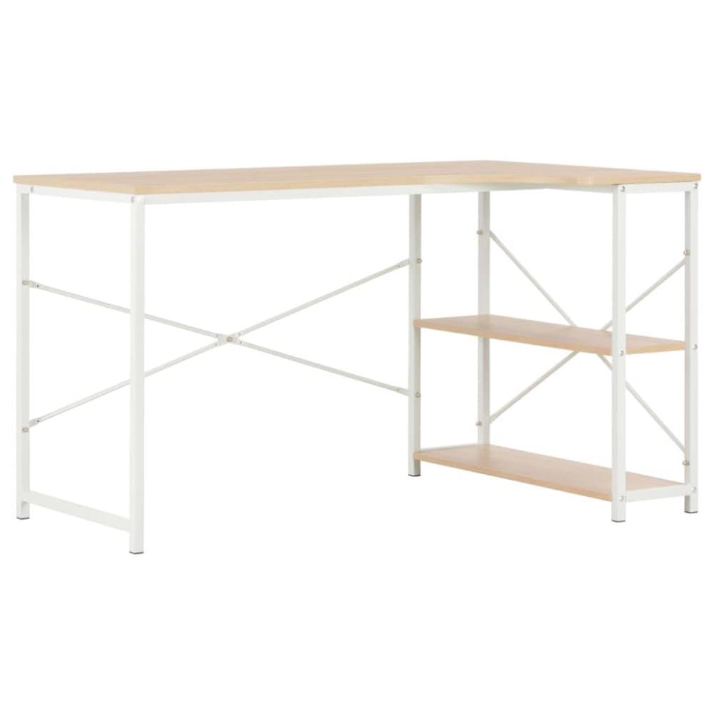 vidaXL Datorbord vit och ek 120x72x70 cm