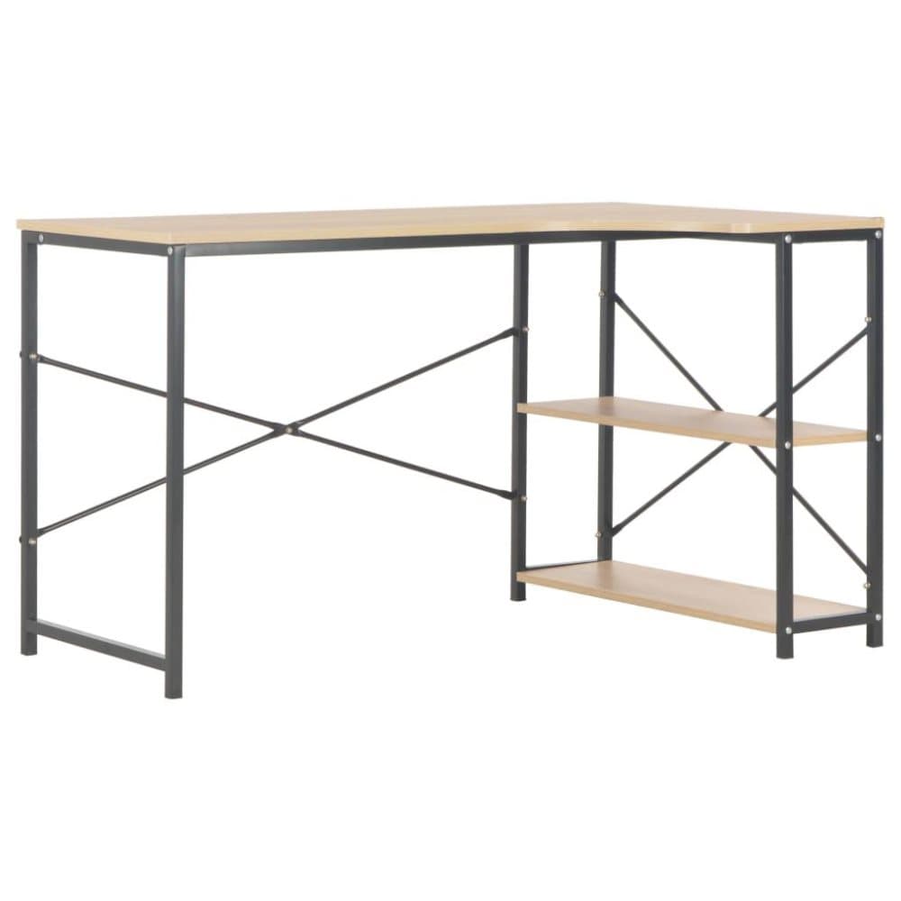 vidaXL Datorbord svart och ek 120x72x70 cm