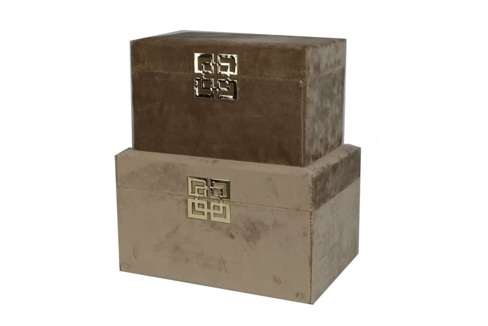 Stjernsund Jewellery Box Box Velvet lysebrun 2-sæt