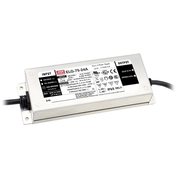 MW Mean Well ELG-75-36AB-3Y LED driver Konstantspänning 75.6 W 1.05 - 2.1 A 32.4 - 39.6 V/DC 3-i-1 Dimmerfunktion, Mont