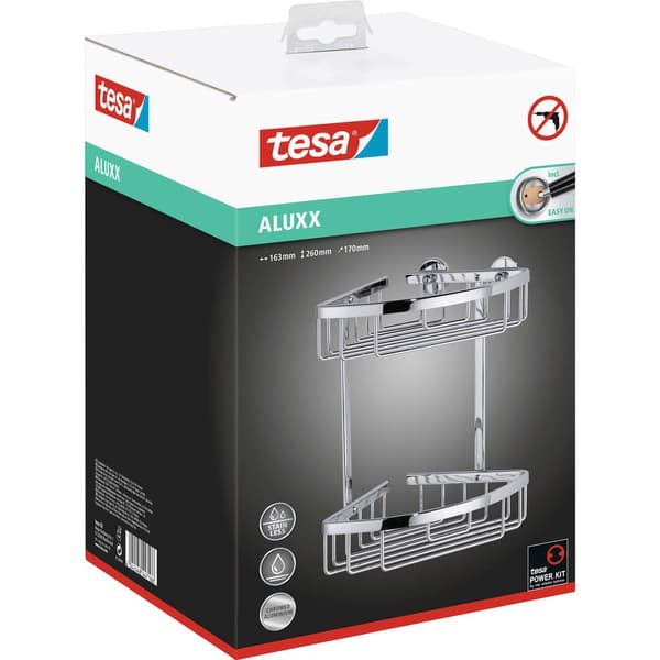 tesa 40205-00000-00 ALUXX Badhylla Lim Krom (glänsande)