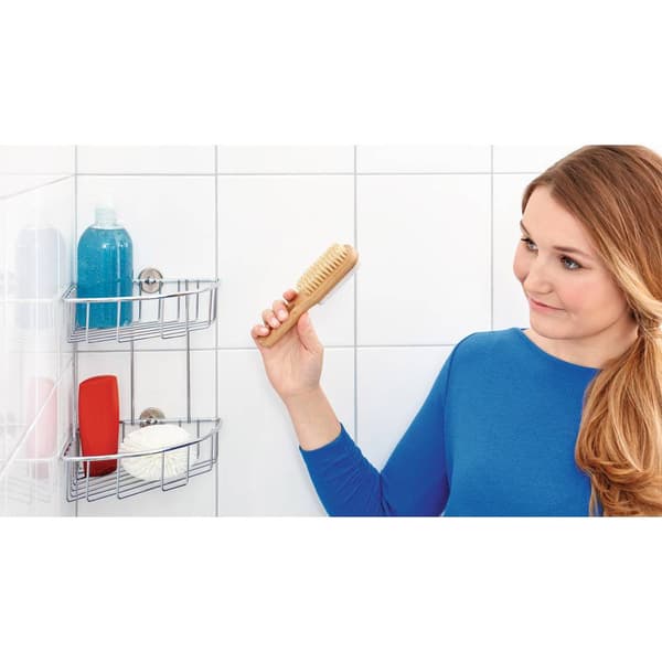 tesa 40215-00000-00 baath Plus Hörnduschkorg Lim Krom (glänsande)