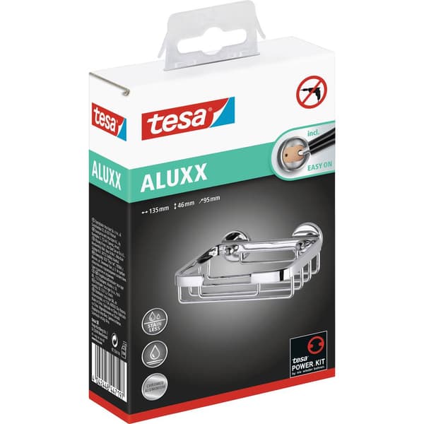 tesa 40208-00000-00 ALUXX Tvålkorg Lim Krom (glänsande)