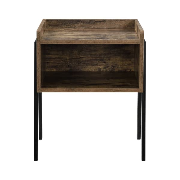 [en.casa] Stabelbart bord - 52x42x35cm - metal - spånplade - sort - træ farvet