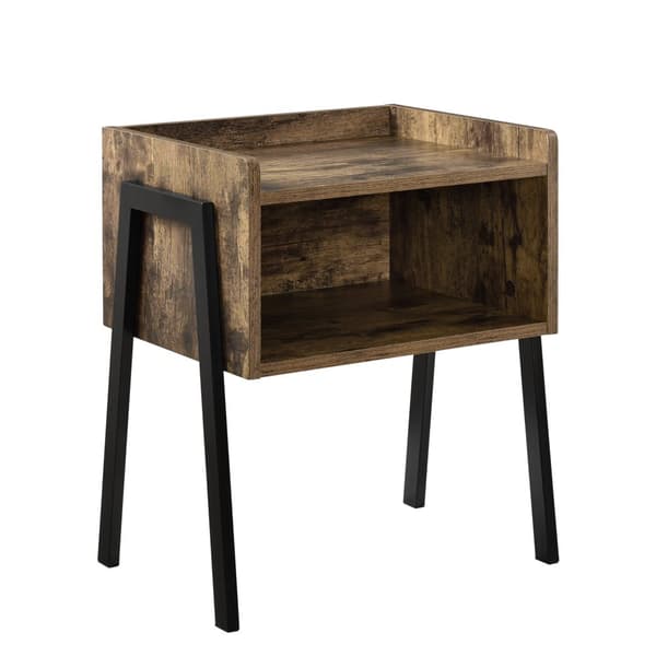 [en.casa] Stabelbart bord - 52x42x35cm - metal - spånplade - sort - træ farvet