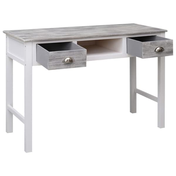 vidaXL Kirjoituspöytä harmaa 110x45x76 cm puinen