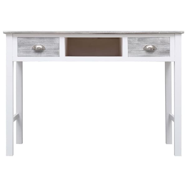 vidaXL Kirjoituspöytä harmaa 110x45x76 cm puinen