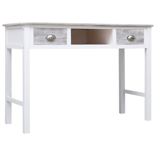 vidaXL Kirjoituspöytä harmaa 110x45x76 cm puinen