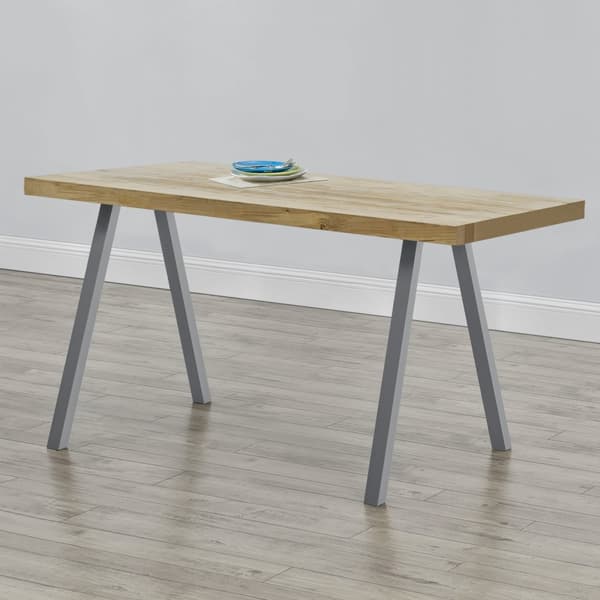 [en.casa]® Bordben i sæt - 2 stk. - 70x72cm - stålgrå