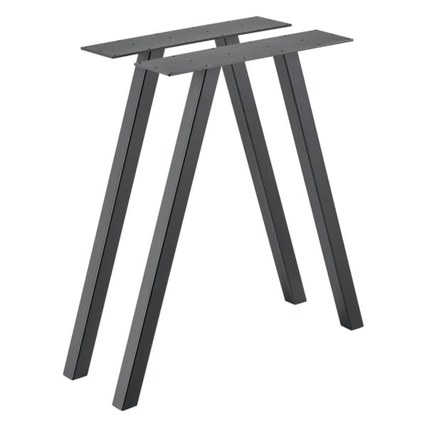 [en.casa]® Bordben i sæt - 2 stk. - 70x72cm - stålgrå