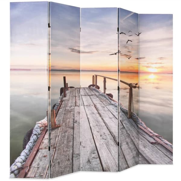 vidaXL foldbar rumdeler 200 x 170 cm sømotiv
