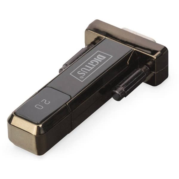 Digitus USB 2.0, Seriell Adapter [1x USB 2.0 A hane - 1x D-SUB hane 9-pol] DA-70167 0.80 m guldpläterad kontakt