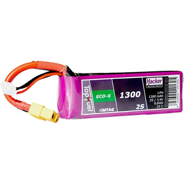 Hacker RC Batteripack (LiPo) 7.4 V 1300 mAh Antal celler: 2 25 C Softcase XT60