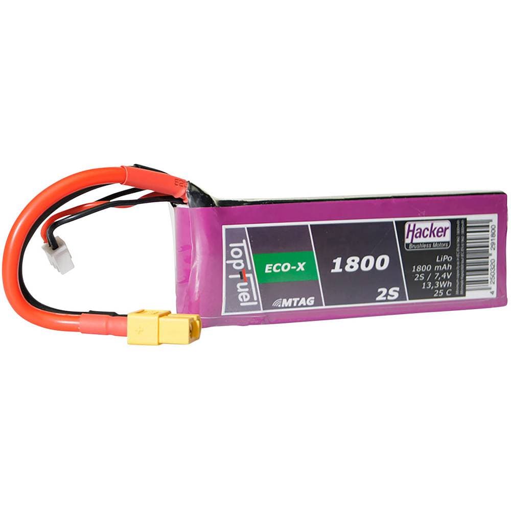 Hacker Modelbyggeri-batteripakke (LiPo) 7.4 V 1800 mAh Celletal: 2 25 C Softcase XT60