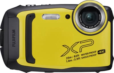 Fujifilm FinePix XP140 Digitalkamera 16.4 Megapixel Optisk zoom: 5 x Gul, Sort Vandtæt , Undervandskamera, 4K-video , Støvtæt, Stødsikker, Frostbe...