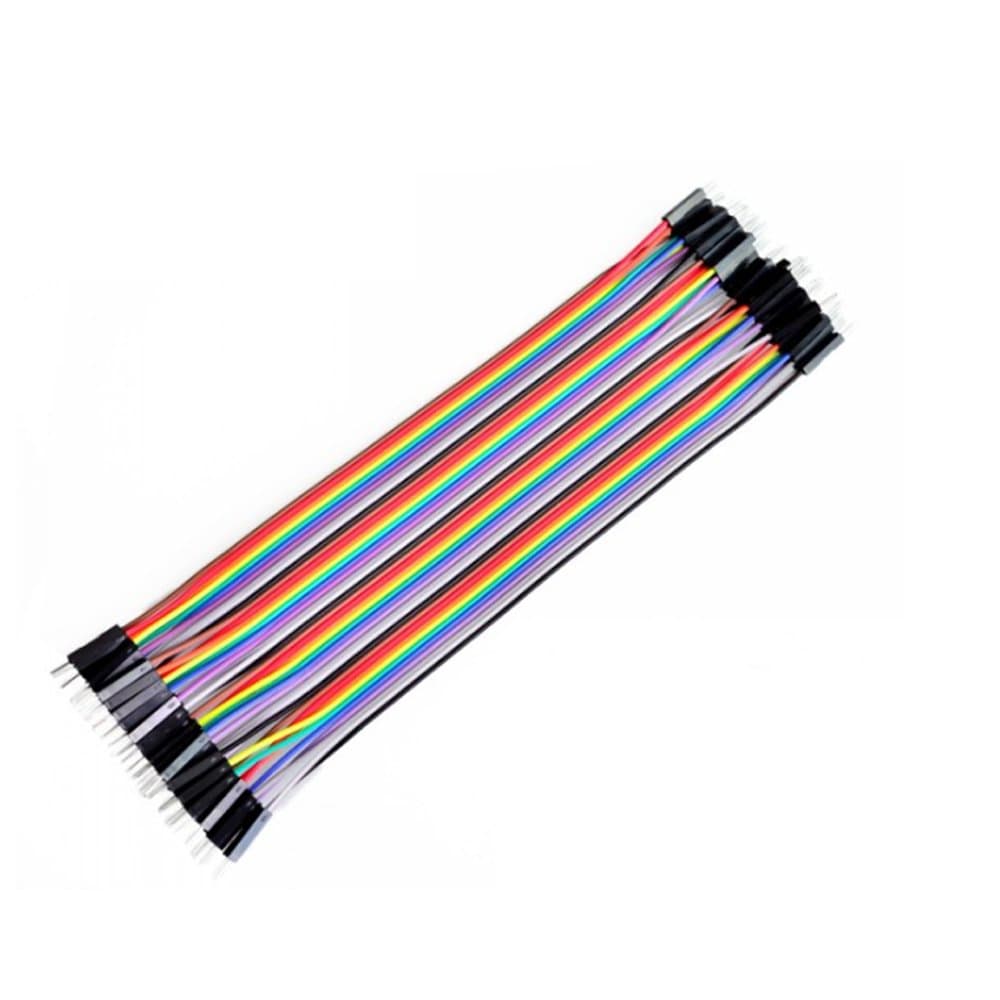 20 cm Flatkabel med hane-hane kontakter, 40 kablar bred, passar kopplingsdäck