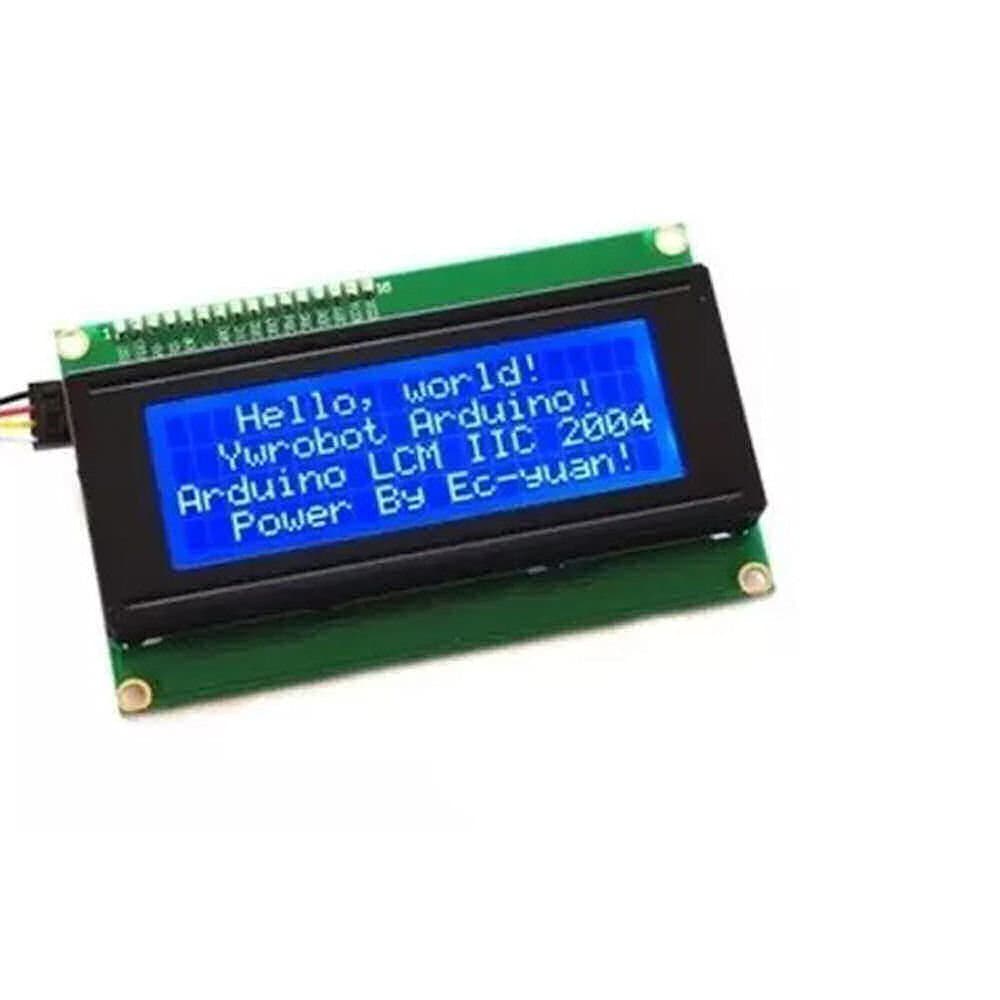 LCD skärm 2004, 20 tecken 4 rader. Blå bakgrund vit text