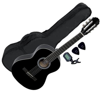Spansk guitarpaket 4/4, svart