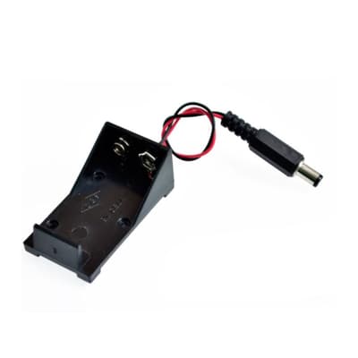 9 Volt batterihållare med DC 2,1x5,5 kontakt. passar Arduino