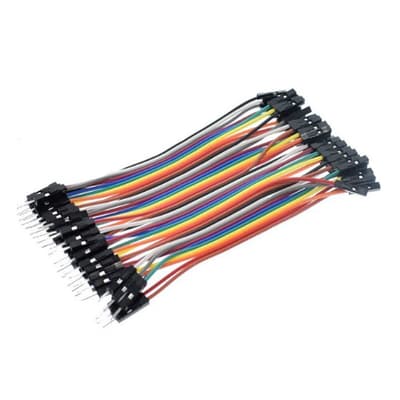 10 cm Flatkabel med hona-hane kontakter, 40 kablar bred, passar Arduino