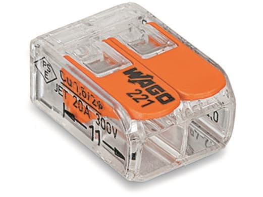 WAGO Samlemuffe 2x0,2-4mm2 transparent - (100 stk.)