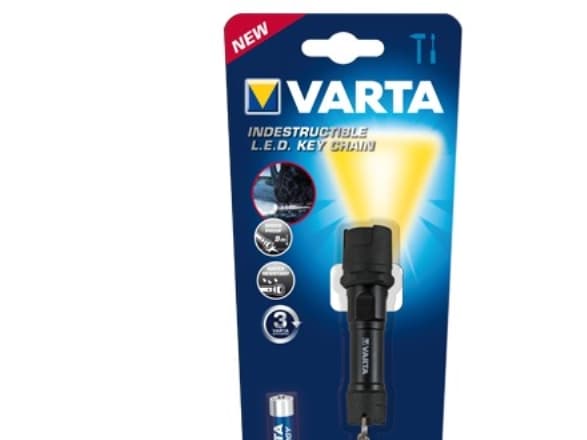 Varta 16701 101 421, Avaimenperätaskulamppu, Musta, Kumi, 9 m, IPX4, LED