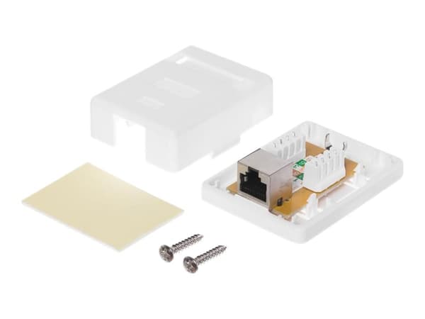 Netrack - Eluttag - RJ 45 - 1 nätverksuttag - vit