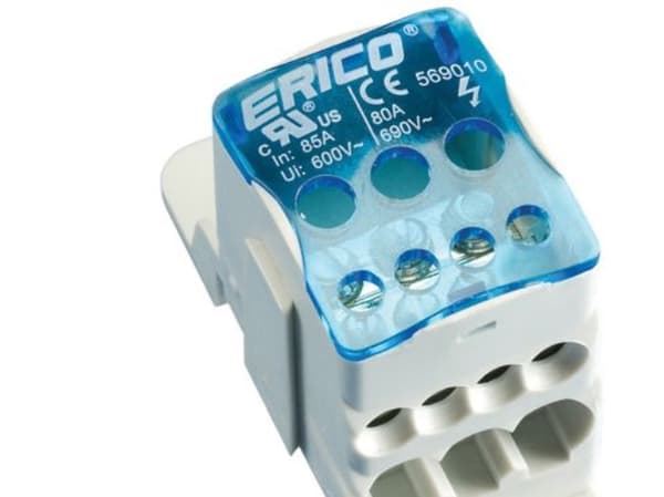 ERICO UD-80A, Pinniliitin, Suora, Naaras, 1000 V, 85 A, Kytkentärasia