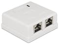 Pikkukuva 3 / 5: Delock Modular Wall - Stik til montering på overflade - CAT 6 - STP - RJ-45 X 2 - hvid