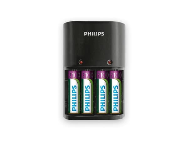 Philips MultiLife Batterilader SCB1490NB/12, Nikkelmetallhydrid (NiMH), AA, AAA, Batterier medfølger
