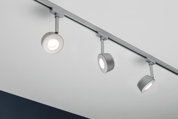 Paulmann 954.73, Skena för spotlight, 1 lampor, LED, 2700 K, 294 LM, Krom, Vit