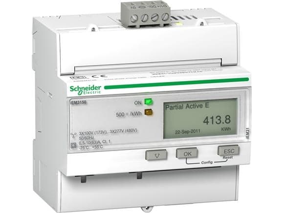 Schneider Electric A9MEM3150, Elektronisk, Vit, A, LCD, Modbus RTU 9.6, 19.2, 38.4 kbauds, UL EAC CE - IEC 61010 CE - IEC 61326-1 CULus - ANSI C12.20