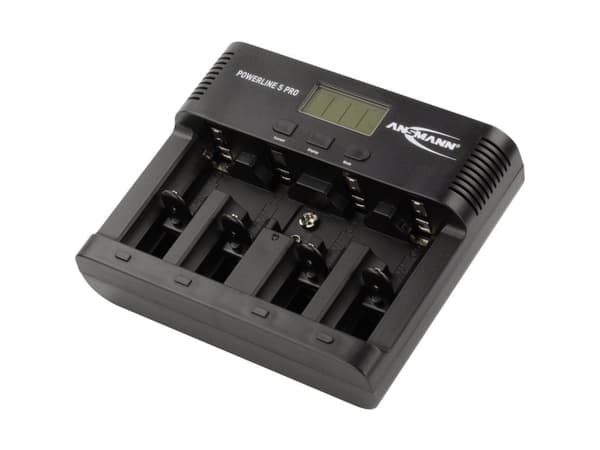 ANSMANN Powerline 5 Pro - Akkulaturi - (4xAA/AAA/C/D, 1x9V) + verkkovirtasovitin + autovirtasovitin - 1800 mA (USB) - musta