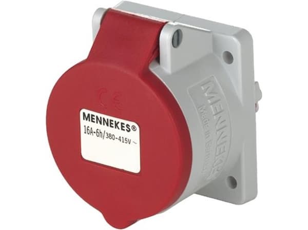 MENNEKES 3385, Rak, 400 V, Röd, Vit, IP44, 1 styck