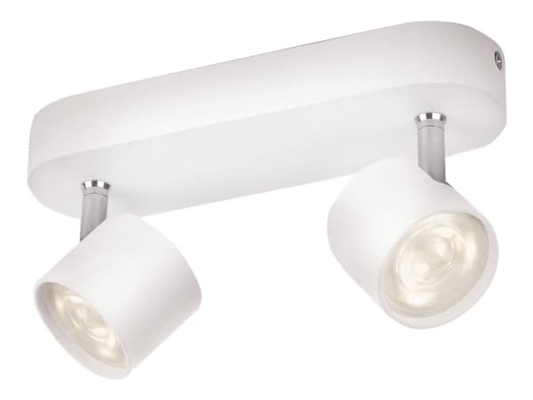 Philips MyLiving - Vegglampe - LED x 2 - total: 8 W - varmt hvitt lys - 2700 K - hvit Hvit