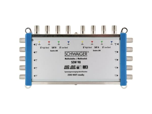 Schwaiger SEW98 531, 9 lähtöä, 8 tuloa, 950 - 2150 MHz, 5 - 790 MHz, F, 14V,18V