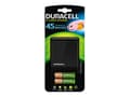 Miniatyrbild 2 av 5: Duracell CEF27 - 0,75 h batteriladdare - (för 4xAA/AAA) 2 x AA-typ - NiMH - 1300 mAh - med 2 x AAA NiHM 750 mAh laddningsbara batterier