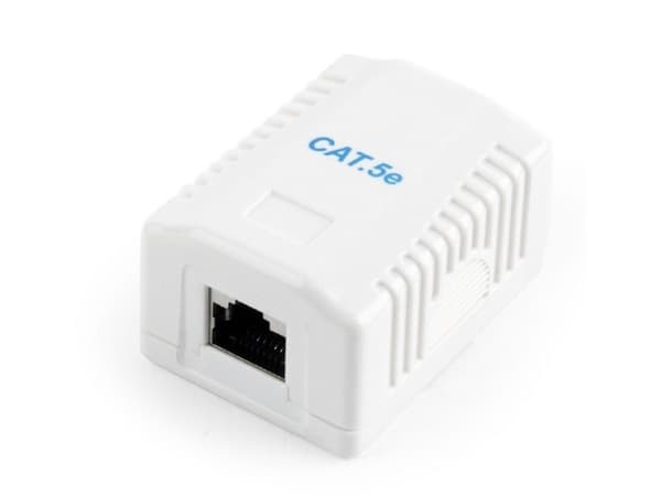 Cablexpert NCAC-1F5E-01 - Ytmonteringsbox för nätverk - CAT 5e - FTP - RJ-45 - vit
