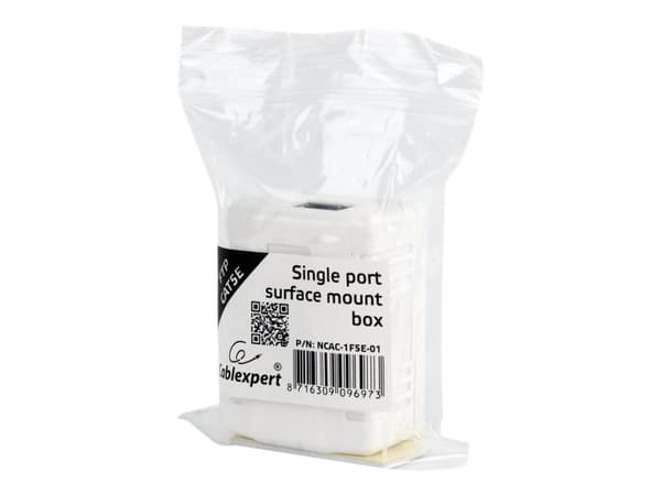 Cablexpert NCAC-1F5E-01 - Ytmonteringsbox för nätverk - CAT 5e - FTP - RJ-45 - vit