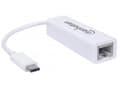 Miniatyrbild 3 av 5: Manhattan 507585, Kabel, USB Type-C, Ethernet, 100 Mbit/s, Vit