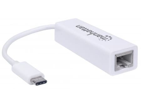 Manhattan 507585, Kabel, USB Type-C, Ethernet, 100 Mbit/s, Vit