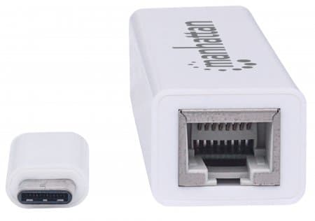 Manhattan 507585, Kabel, USB Type-C, Ethernet, 100 Mbit/s, Vit