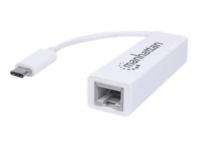 Manhattan 507585, Koblet med ledninger (ikke trådløs), USB Type-C, Ethernet, 100 Mbit/s, Hvit Hvit