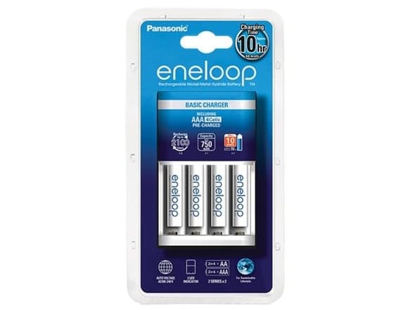 Panasonic eneloop Basic K-KJ51MCC04E - 10 t batterilader - (for 4xAA, 4xAAA) 4 x AAA - NiMH - 750 mAh - 0.25 A