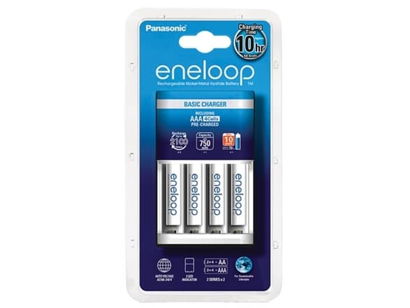 Panasonic eneloop Basic K-KJ51MCC04E - 10 t batterilader - (for 4xAA, 4xAAA) 4 x AAA - NiMH - 750 mAh - 0.25 A