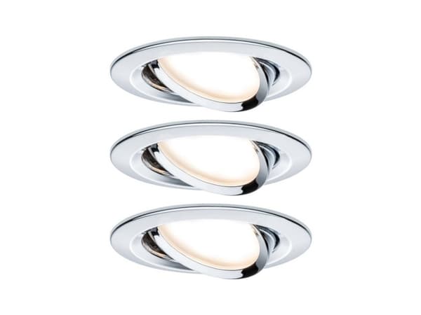 Paulmann 934.70, Innsunket spotlight, GU10, 3 ampuller, LED, 2700 K, Kromfarget