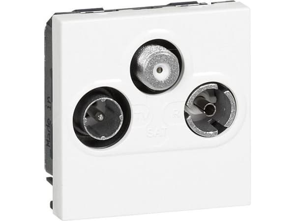 Legrand 0 787 86, Satelliitti + TV + Radio, 2 moduuli(a), Valkoinen, 45 mm, 33 mm, 45 mm
