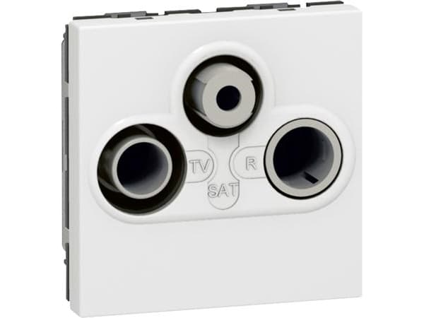 Legrand 0 787 86, Satelliitti + TV + Radio, 2 moduuli(a), Valkoinen, 45 mm, 33 mm, 45 mm