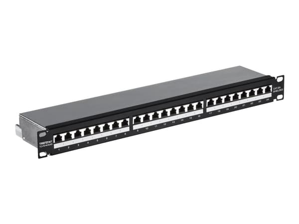 TRENDnet TC-P24C6AS - Koblingspanel - CAT 6a - RJ-45 X 24 - 1U Sort