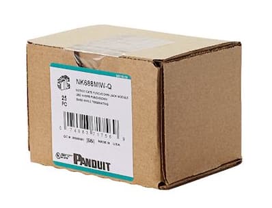 Panduit NK688MWH-Q, Tasainen, Valkoinen, RJ-45, Naaras, Cat6, U/UTP (UTP)